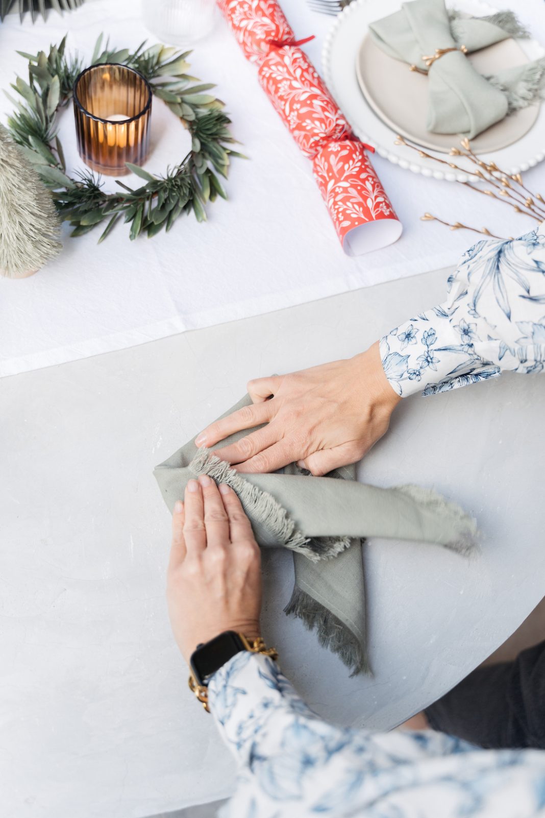 Christmas Napkin Folding Technique Fold Your Napkins Into A Bow   Napkin Folding Techniques 1068x1602 