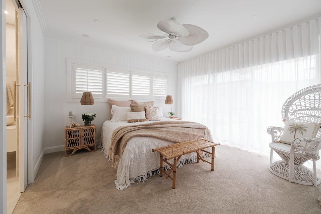 Boho styled master bedroom