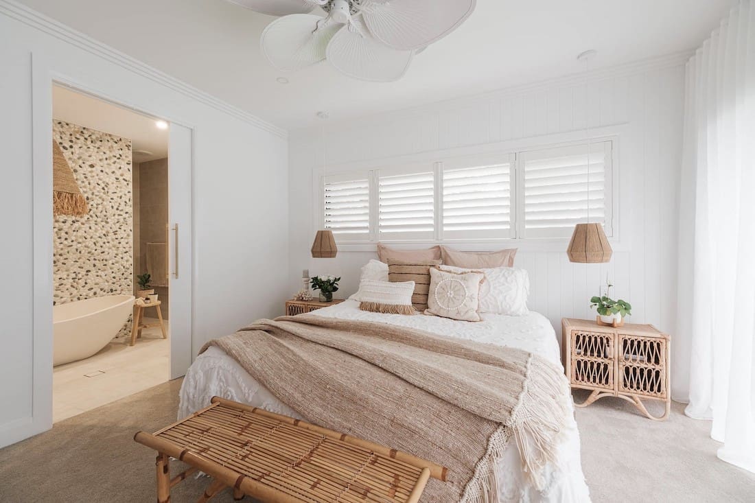 Boho styled master bedroom