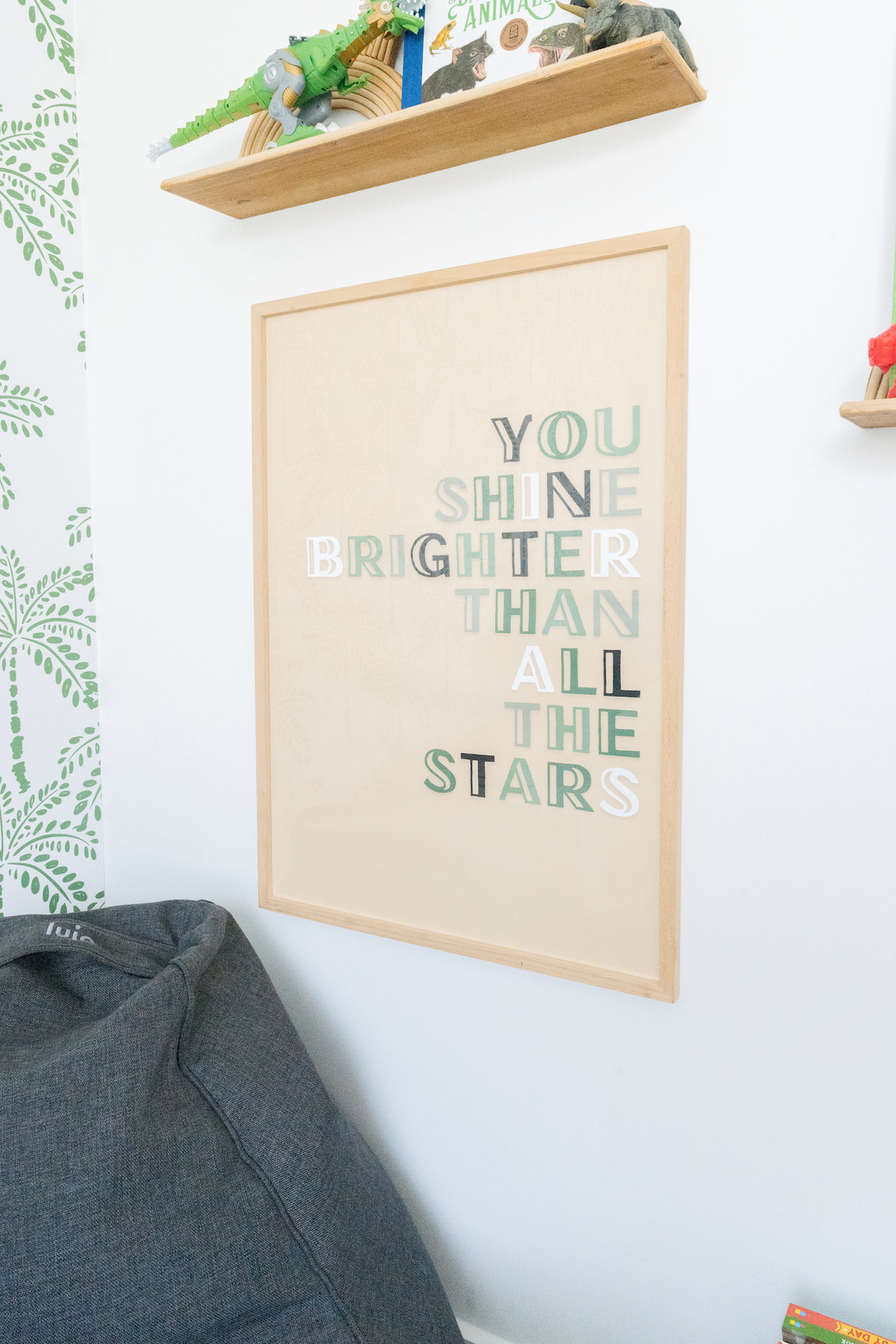 Kids poster positive message is a cheap way to decorate boy's bedroom design