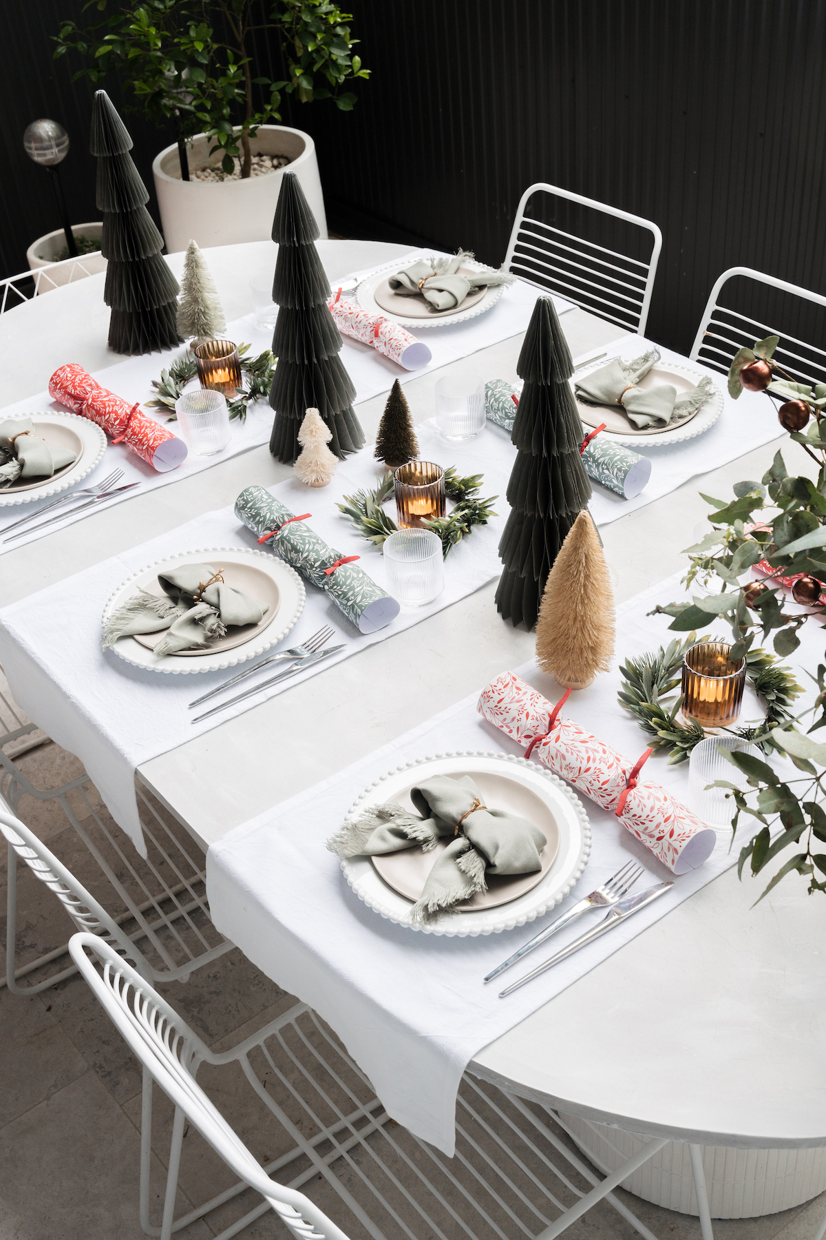 Top view of festive outdoor table