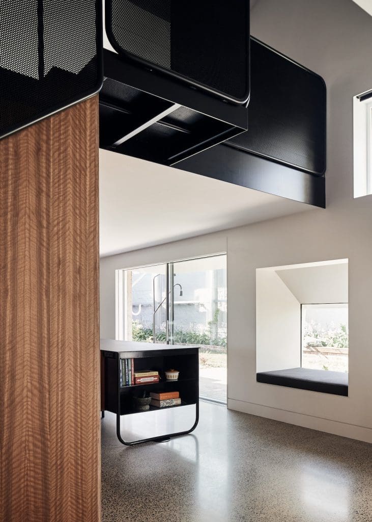 RaeRae Austin Maynard black and timber living room