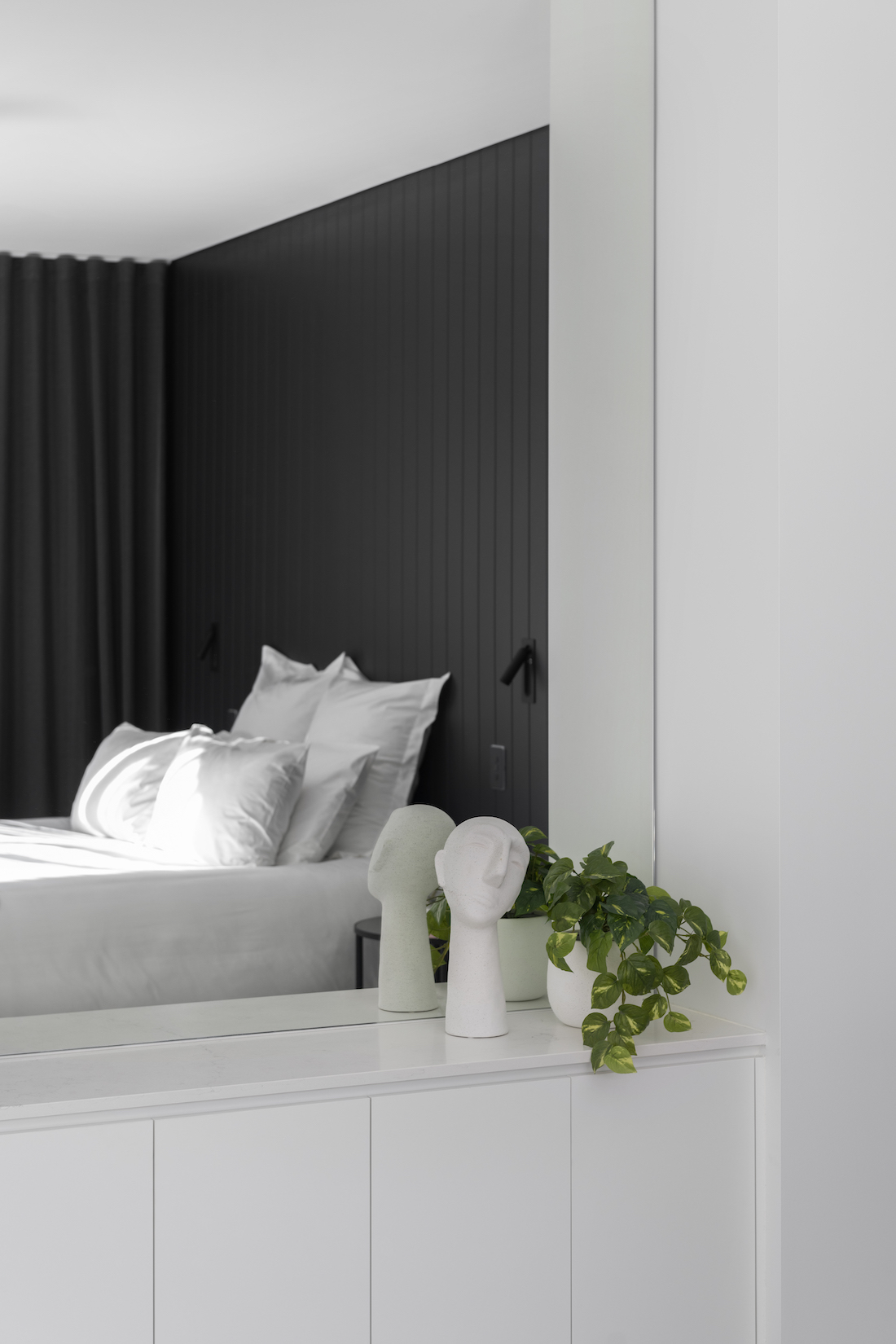 black bedroom wall design