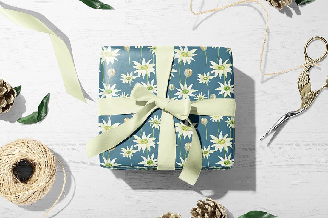 floral print gift wrap _ contemporary watercolour artist