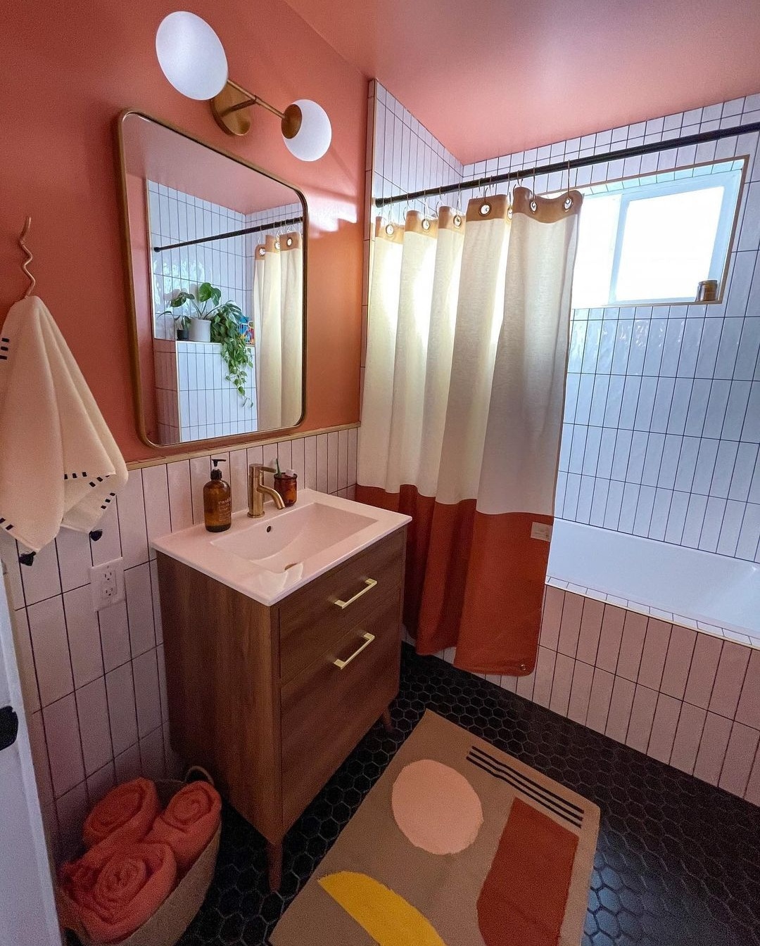 small terracotta bathroom