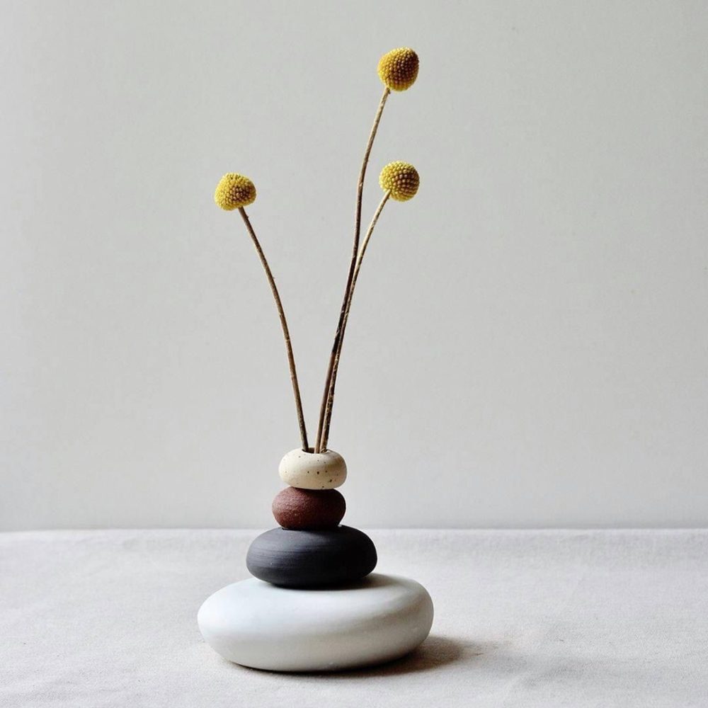 stone ikebana vase