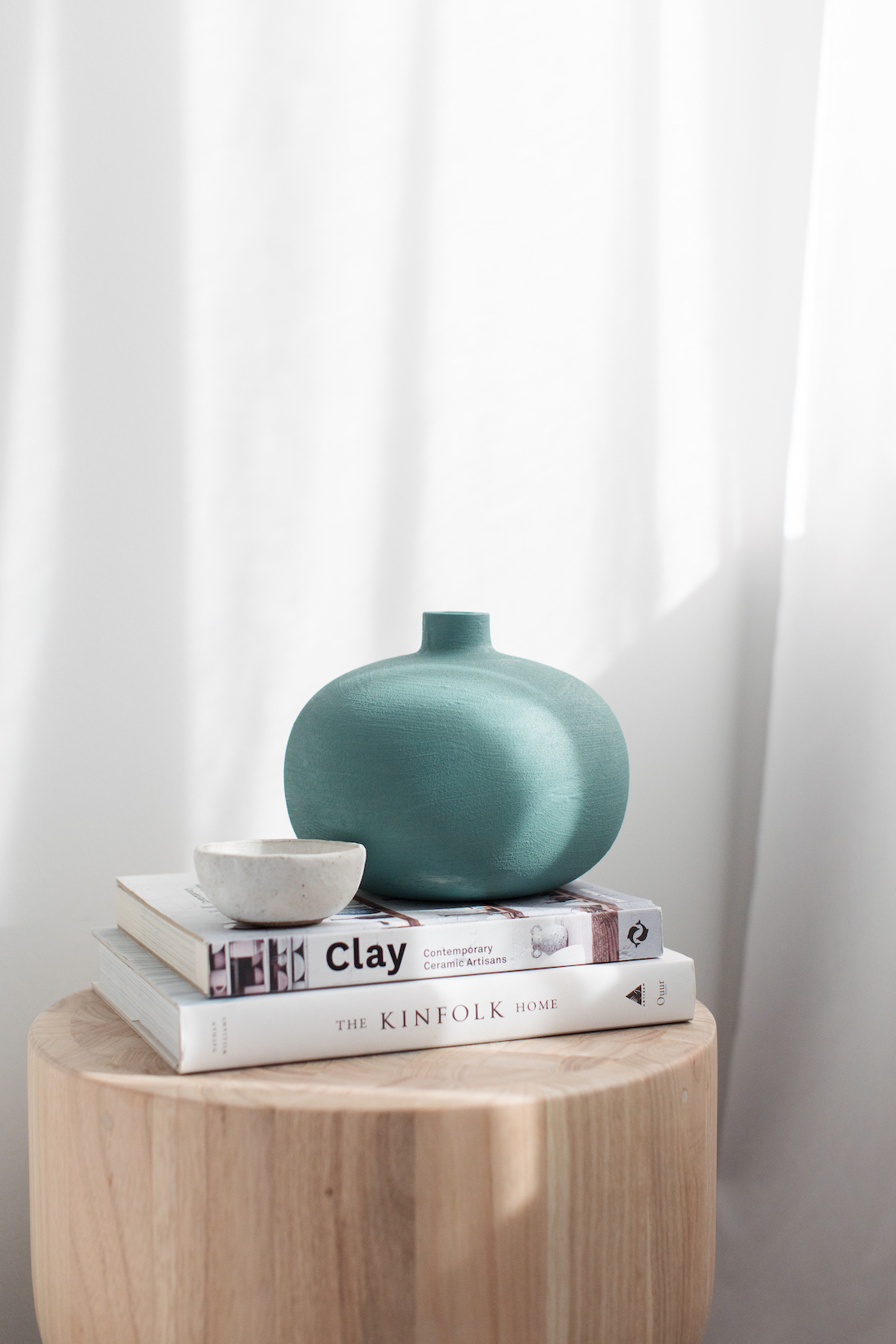 Green clay effect vase