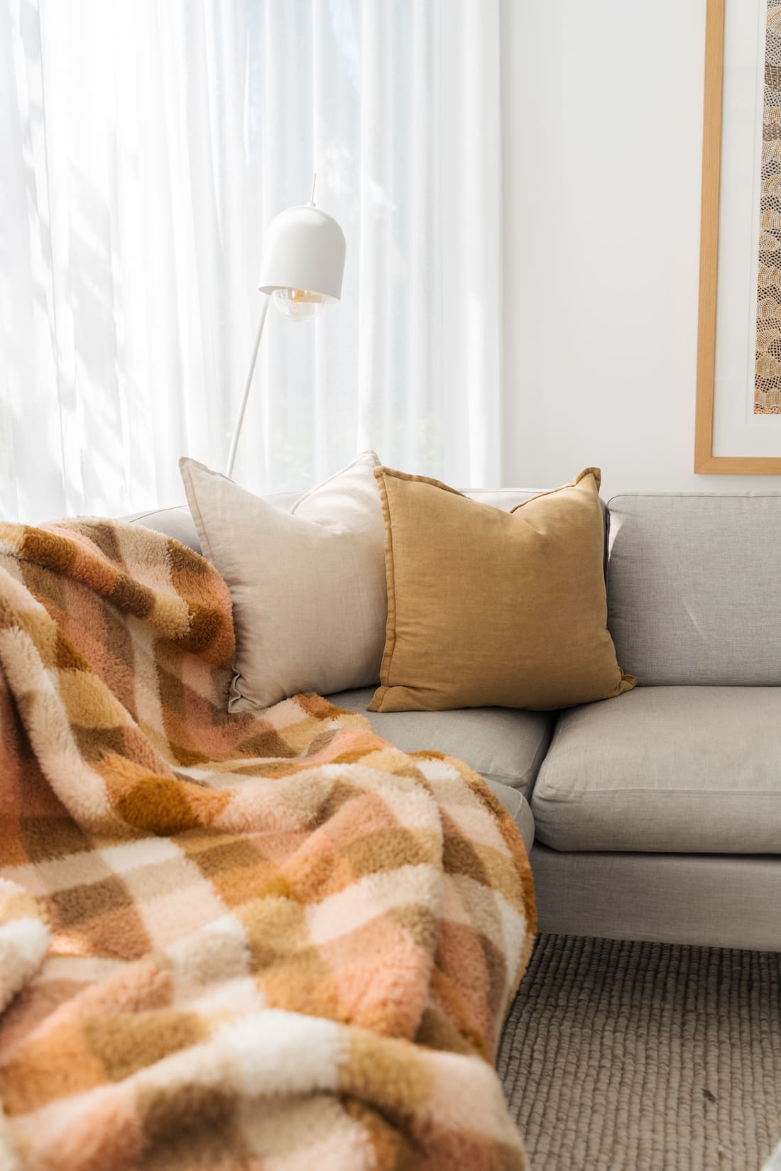 Yellow home decor in living room