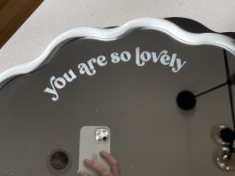 DIY affirmation etching mirror