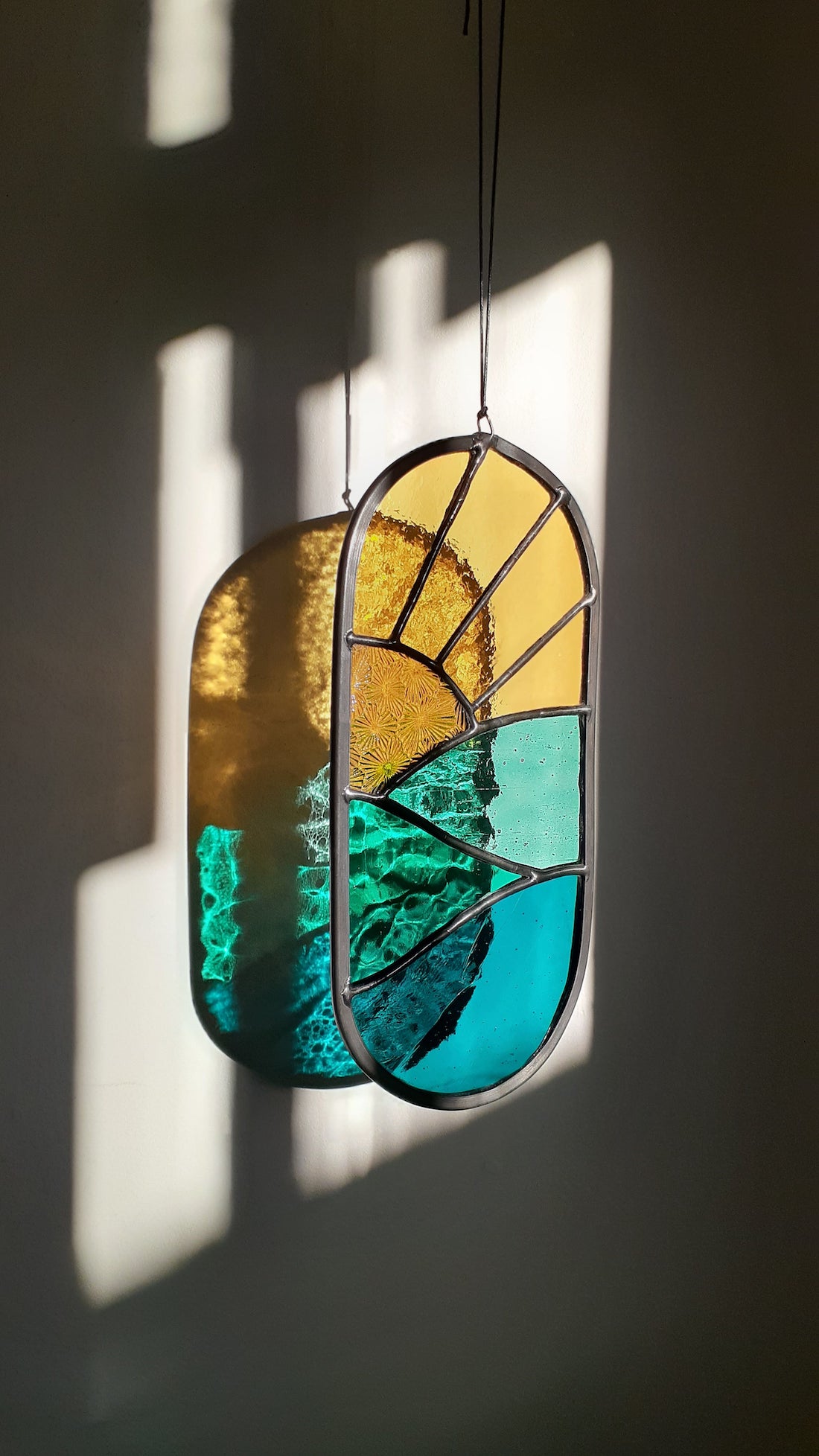 Stained glass art sun catcher
