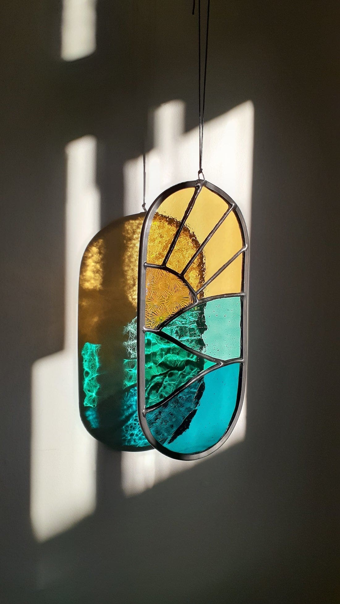 Stained glass art sun catcher