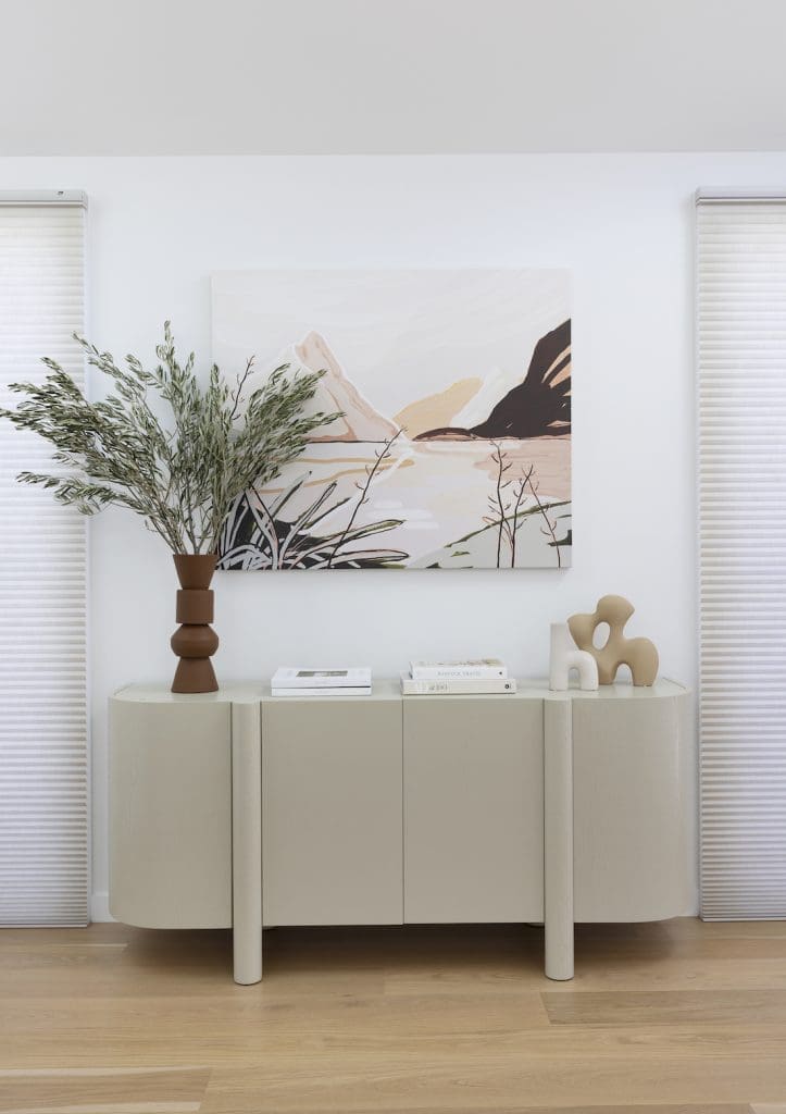 Sideboard with statement art piece