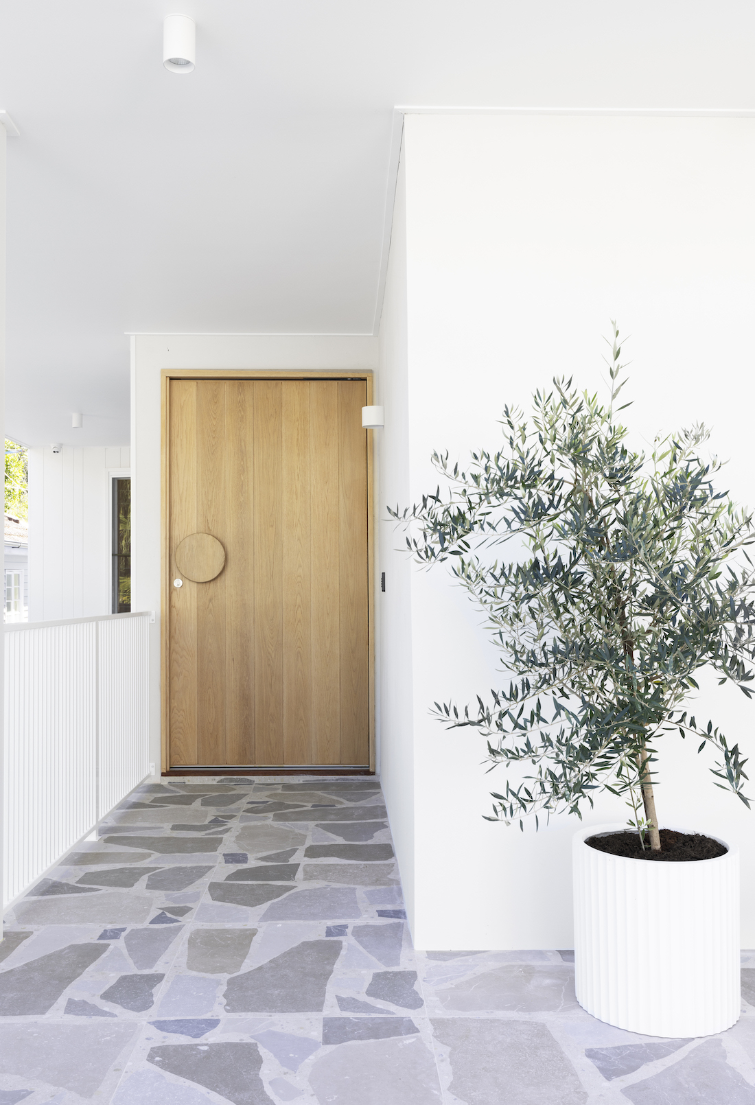 Extra large front door in Scandi-Med home