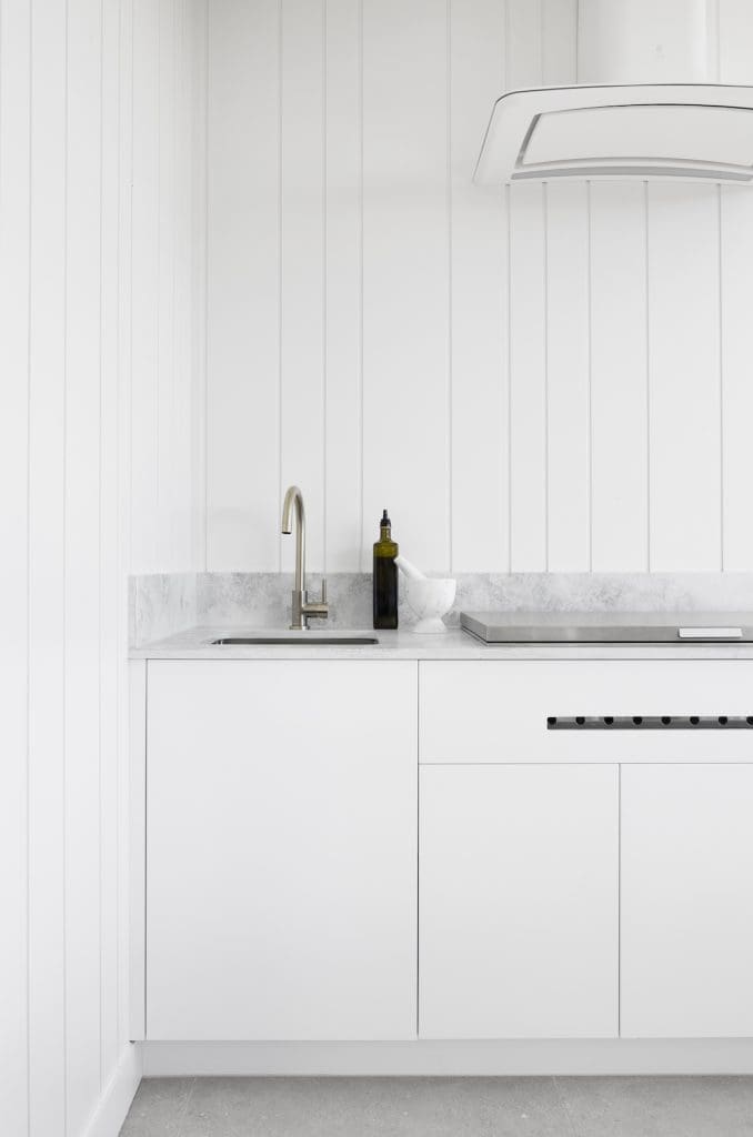 White outdoor kitchen