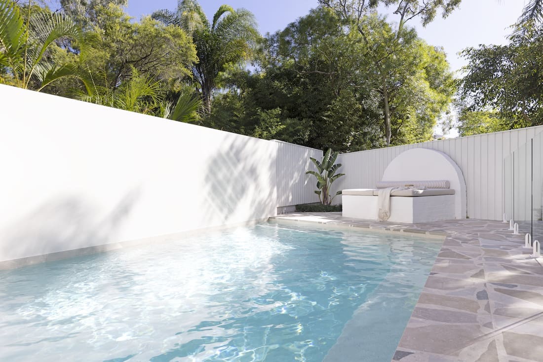 Pool with custom built day bed