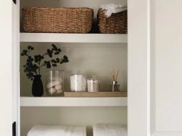 Use baskets to organise your linen closet