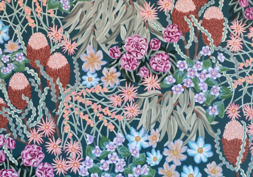 Colourful floral artwork by Amy Gibbs