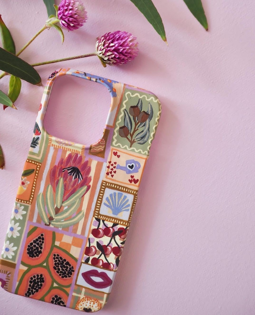 Printed phone case using artwork from Amy Gibbs