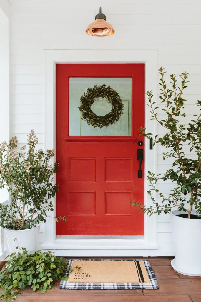 Red front door