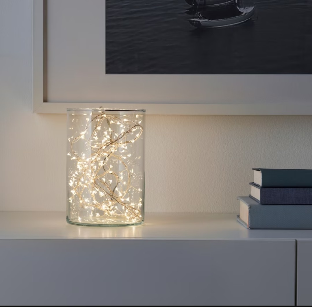 Twinkly lights in a vase