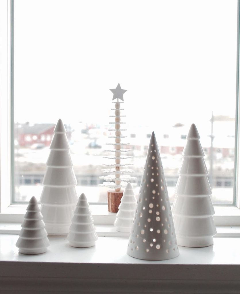 Collection of ceramic Christmas tree ornaments