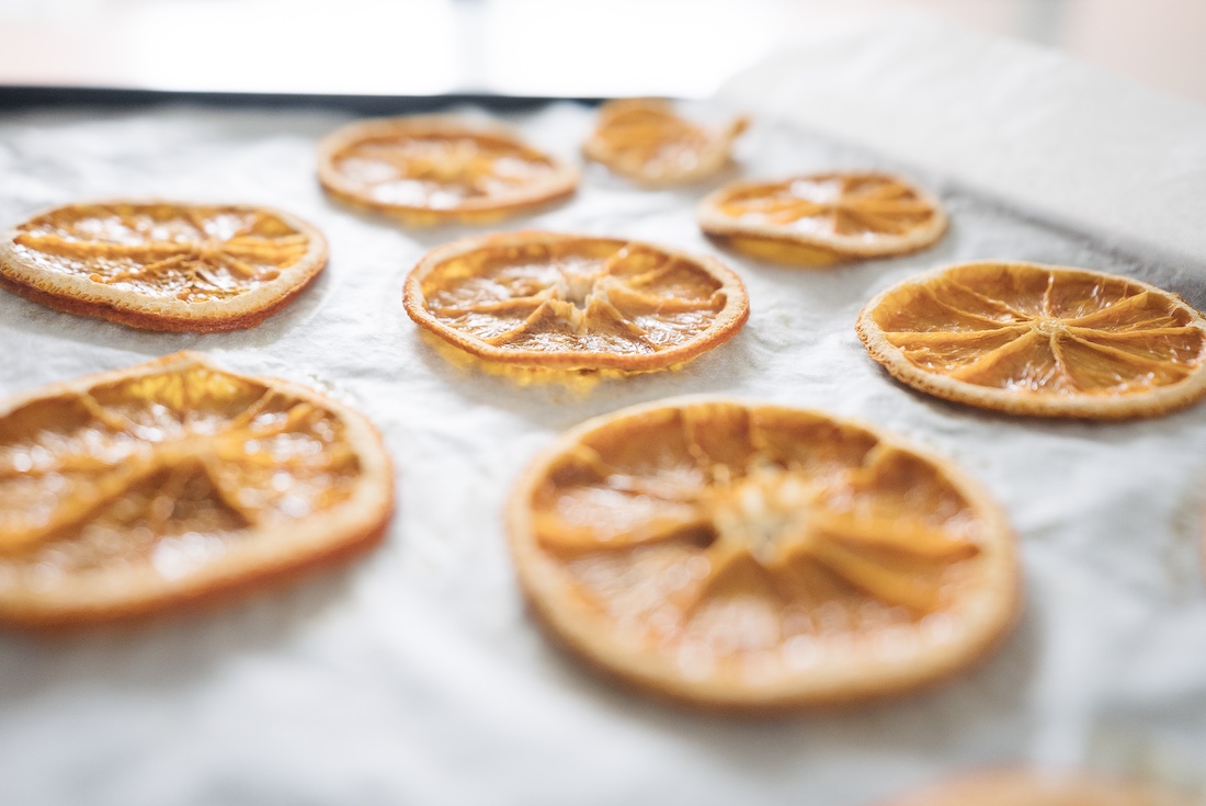 Finished dried orange slices