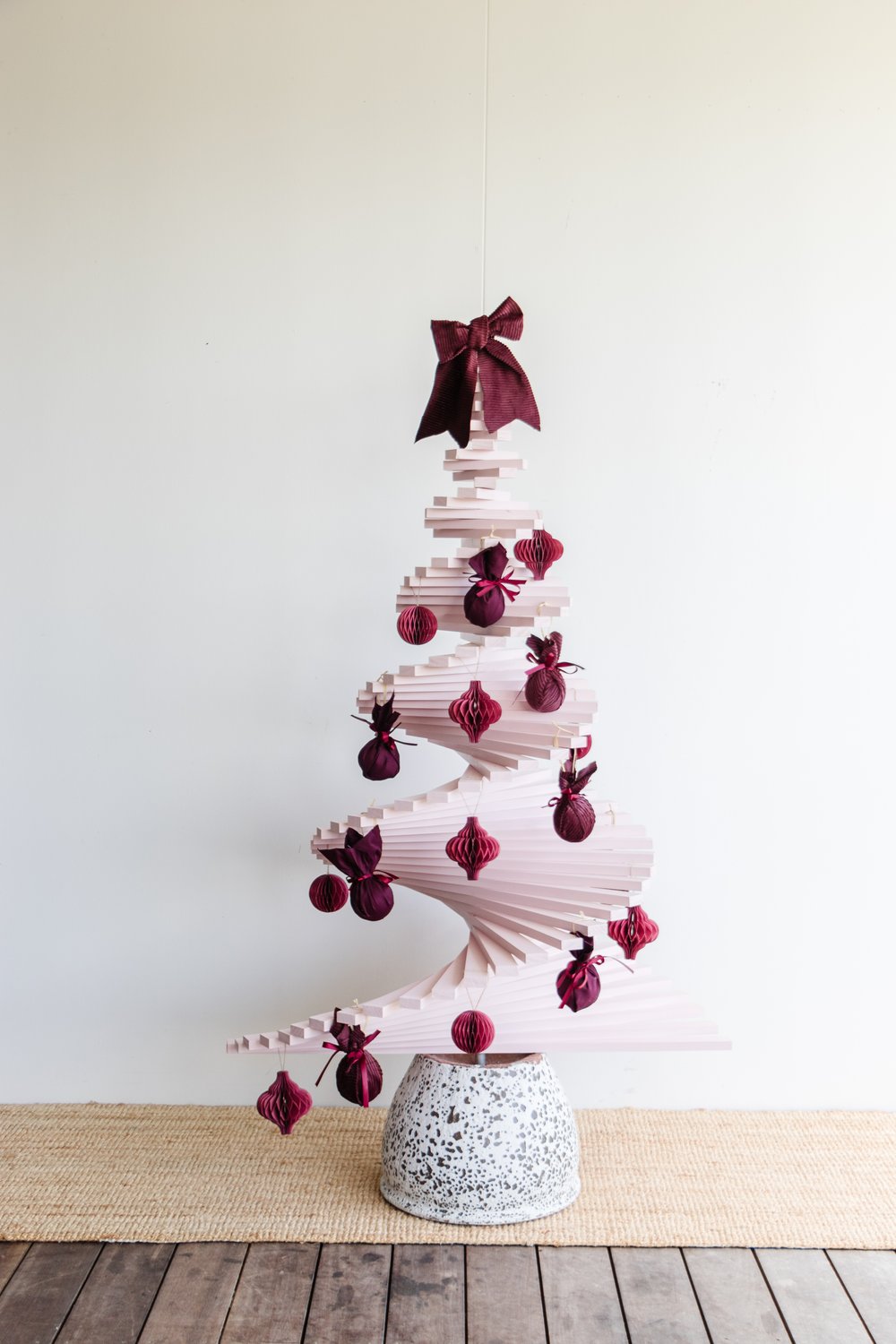 Pink wooden Christmas tree