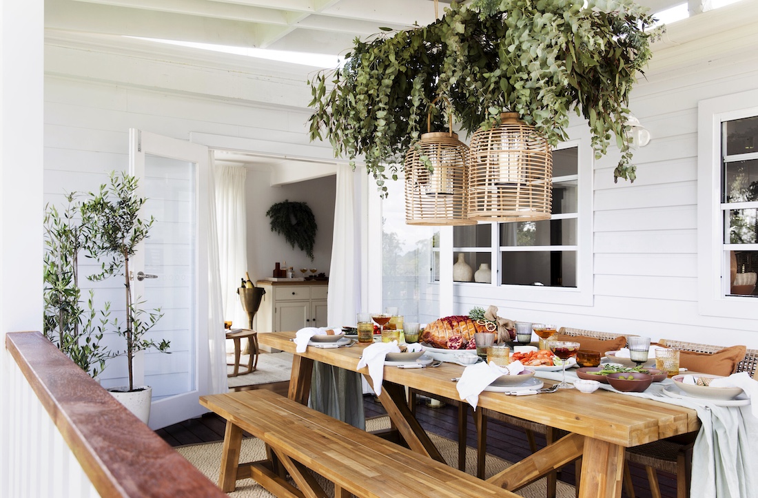 Canopy over Christmas dining table