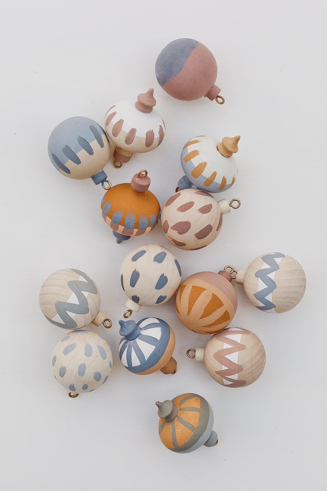 Painted wooden ornaments