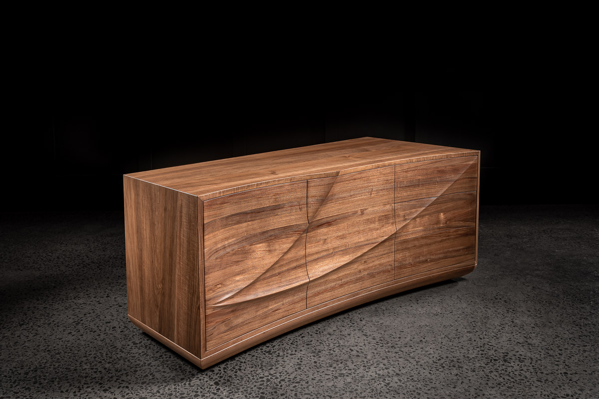Sculpted sideboard custom timber furniture