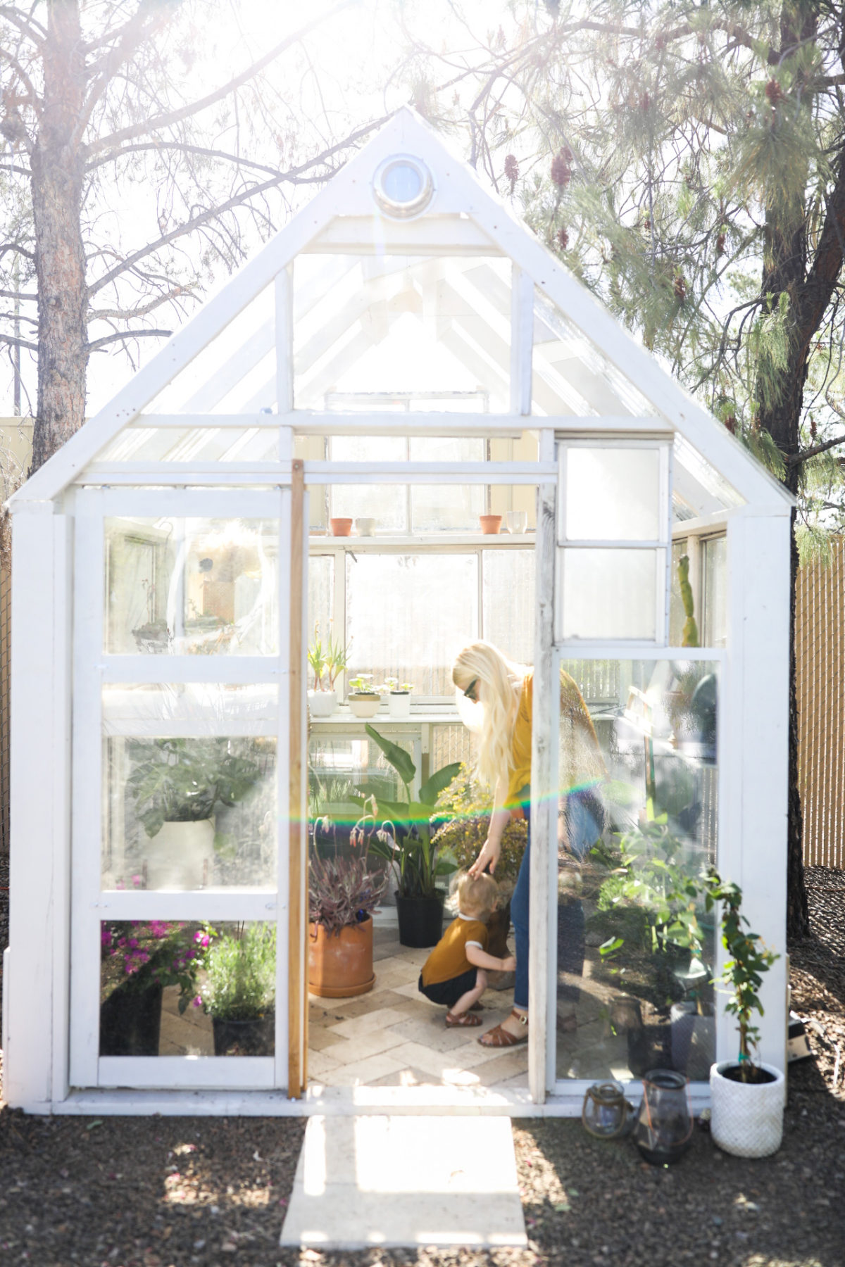 Upcycled window greenhouse