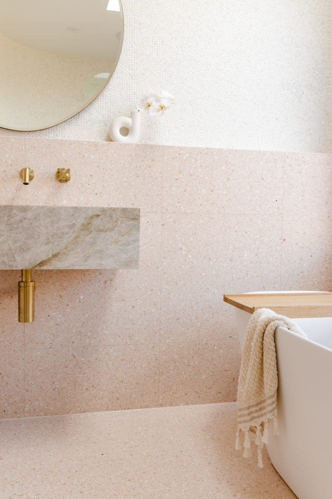 House of Harvee bathroom renovation - Quantum Quartz vanity