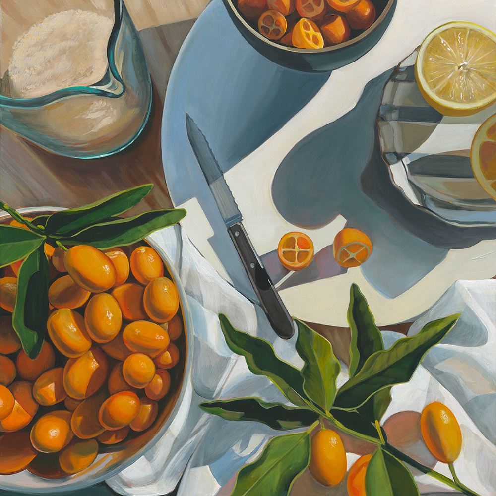 Still life of candied cumquats by Sarah Abbott Art and Design