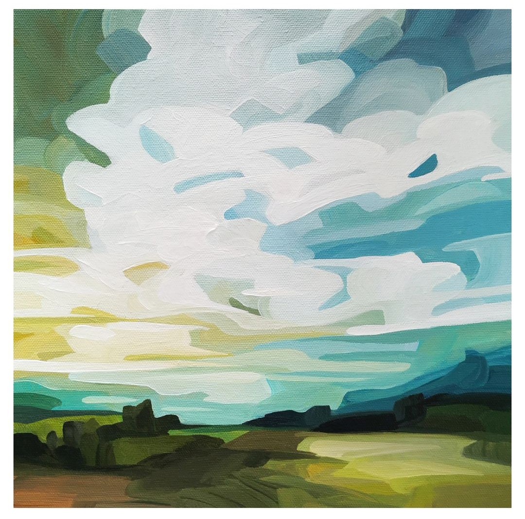 Landscape art with cloudy skies from Susannah Bee Art