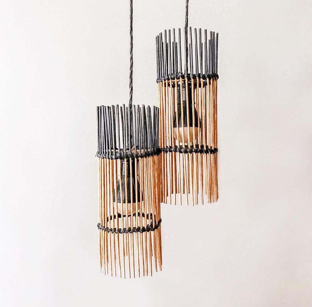 Bamboo pendant lights by JustinWray