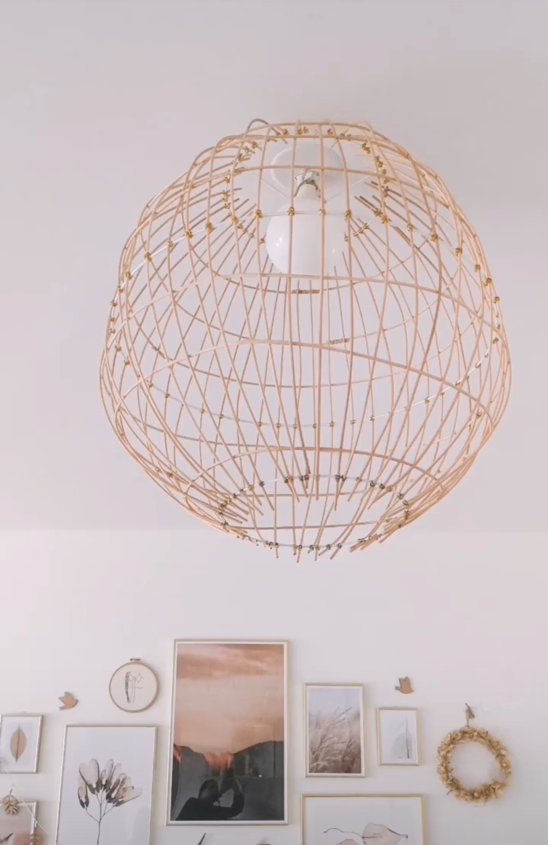 Rattan ball light DIY project by Flavie Peartree