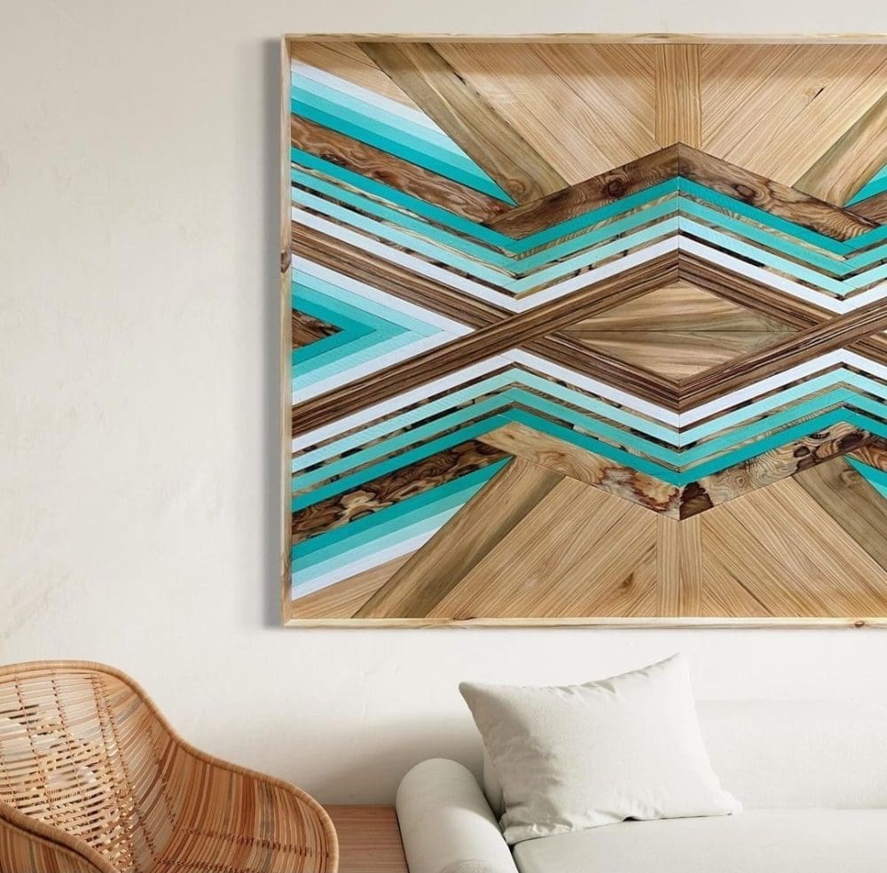 Cool wooden inlay wall art
