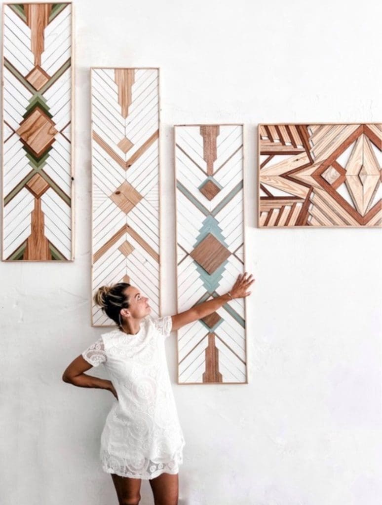 Collection of timber panel wall art