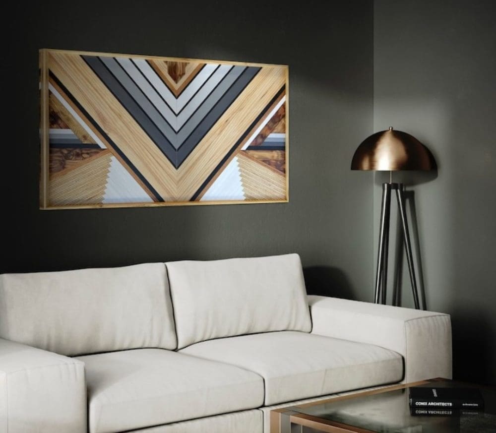 Moody timber wall art