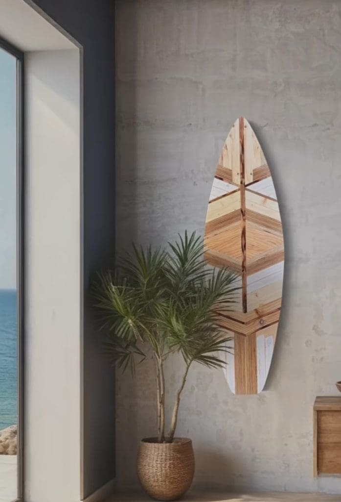 Surf board timber art