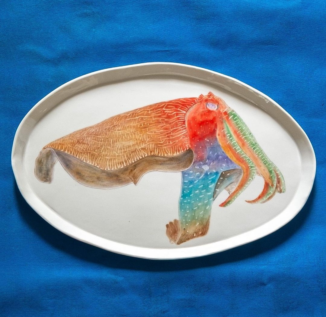 Rainbow octopus platter from Casa Adams Fine Wares