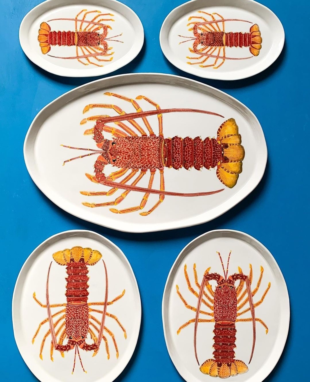 Red lobster platters from Casa Adams Fine Wares