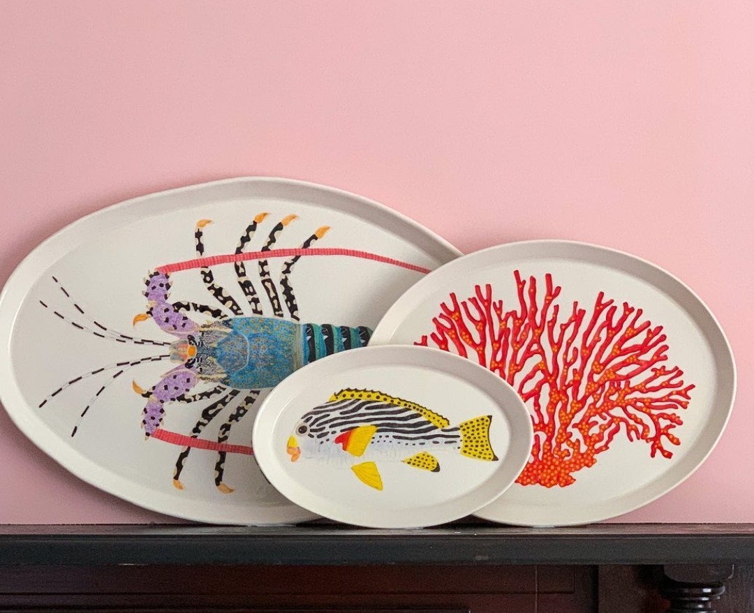 trio of platters by Casa Adams Fine Wares