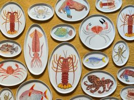 Various sea creature platters from Casa Adams Fine Wares