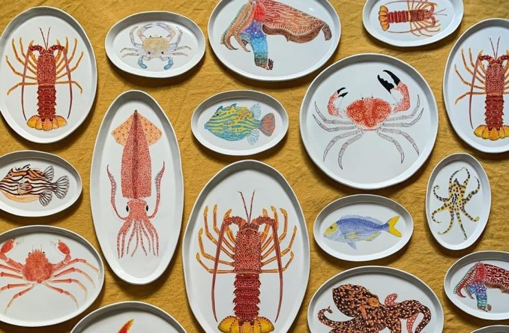 Various sea creature platters from Casa Adams Fine Wares