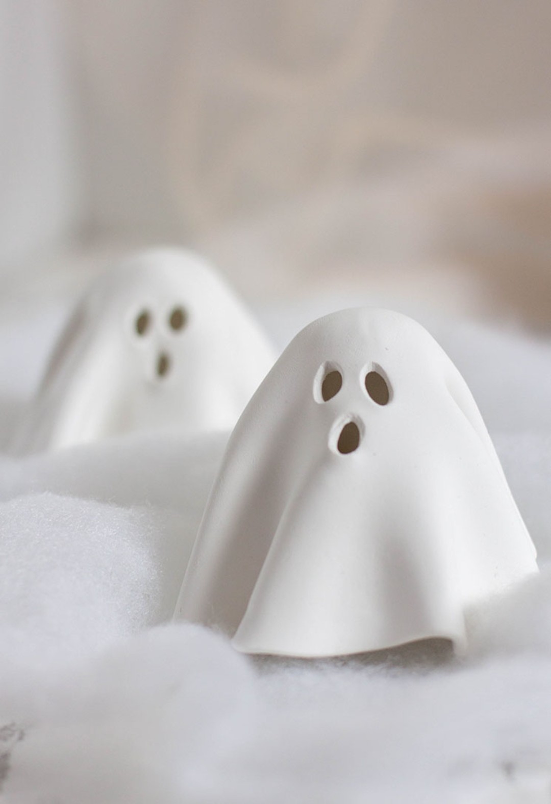 DIY clay ghosts for Halloween