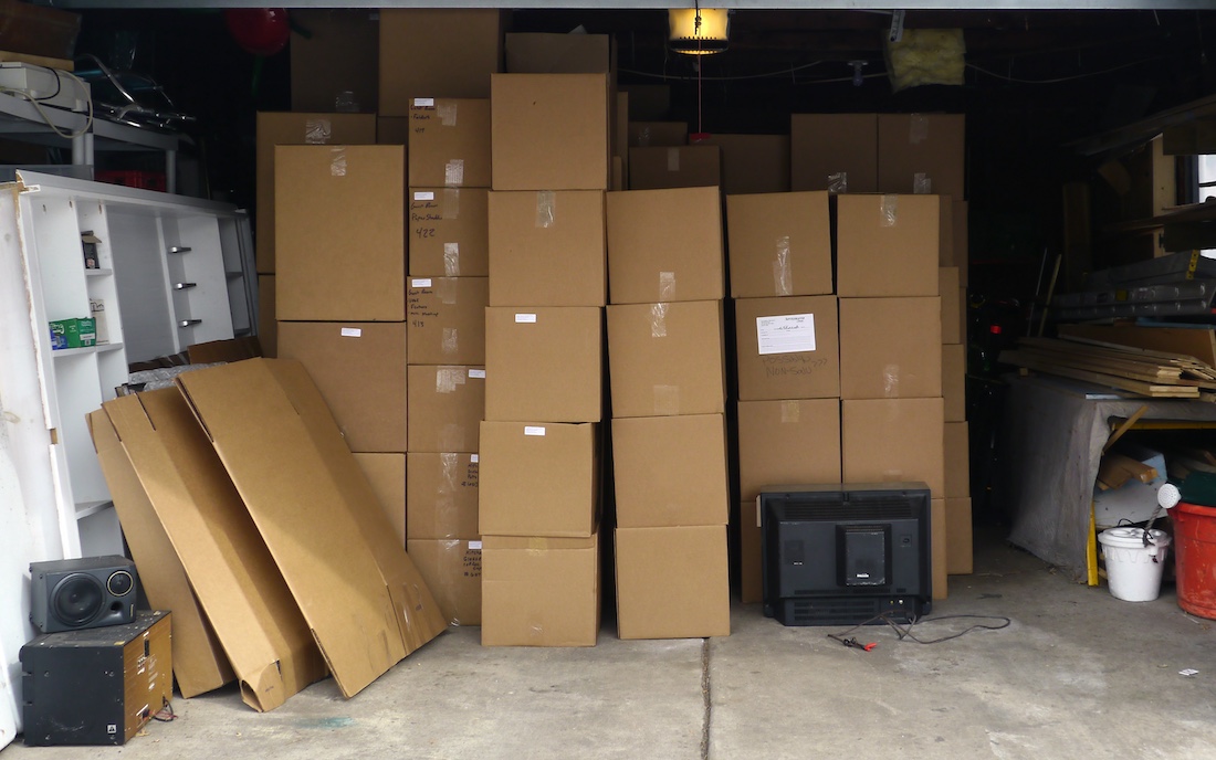 Garage full of boxes