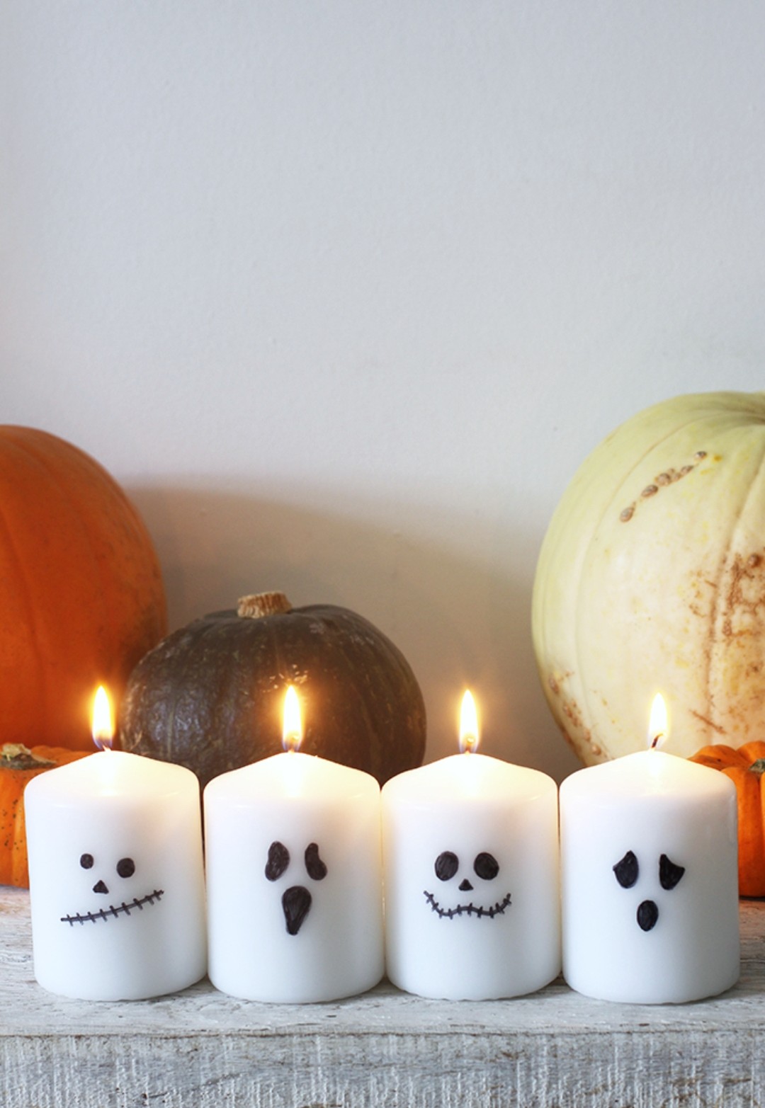 Ghost candles Halloween craft