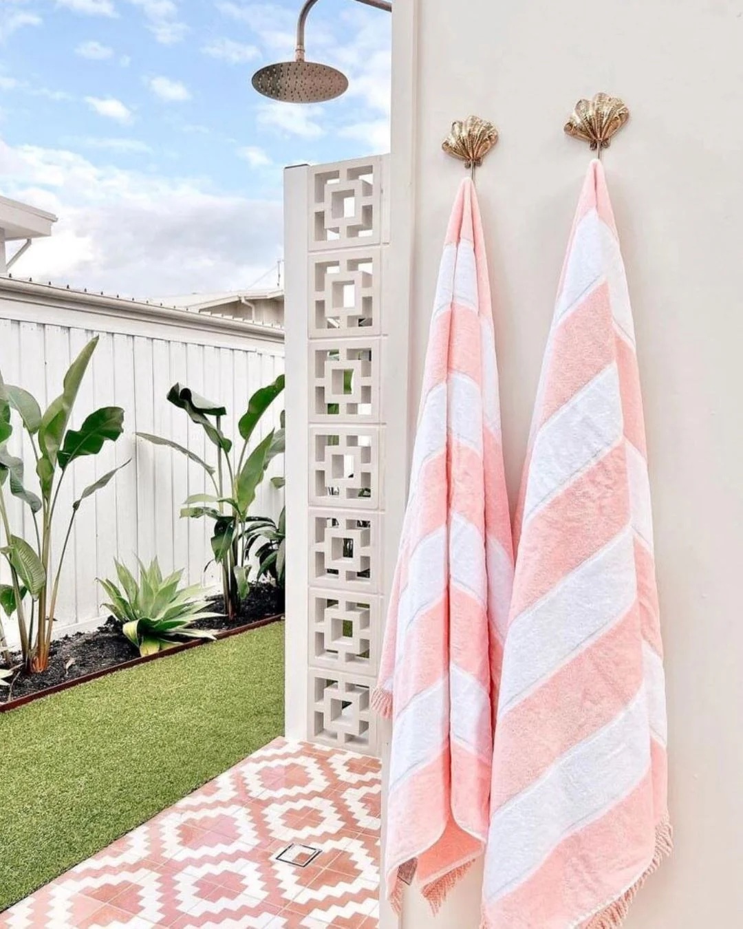 Hanging towels on decorative hooks