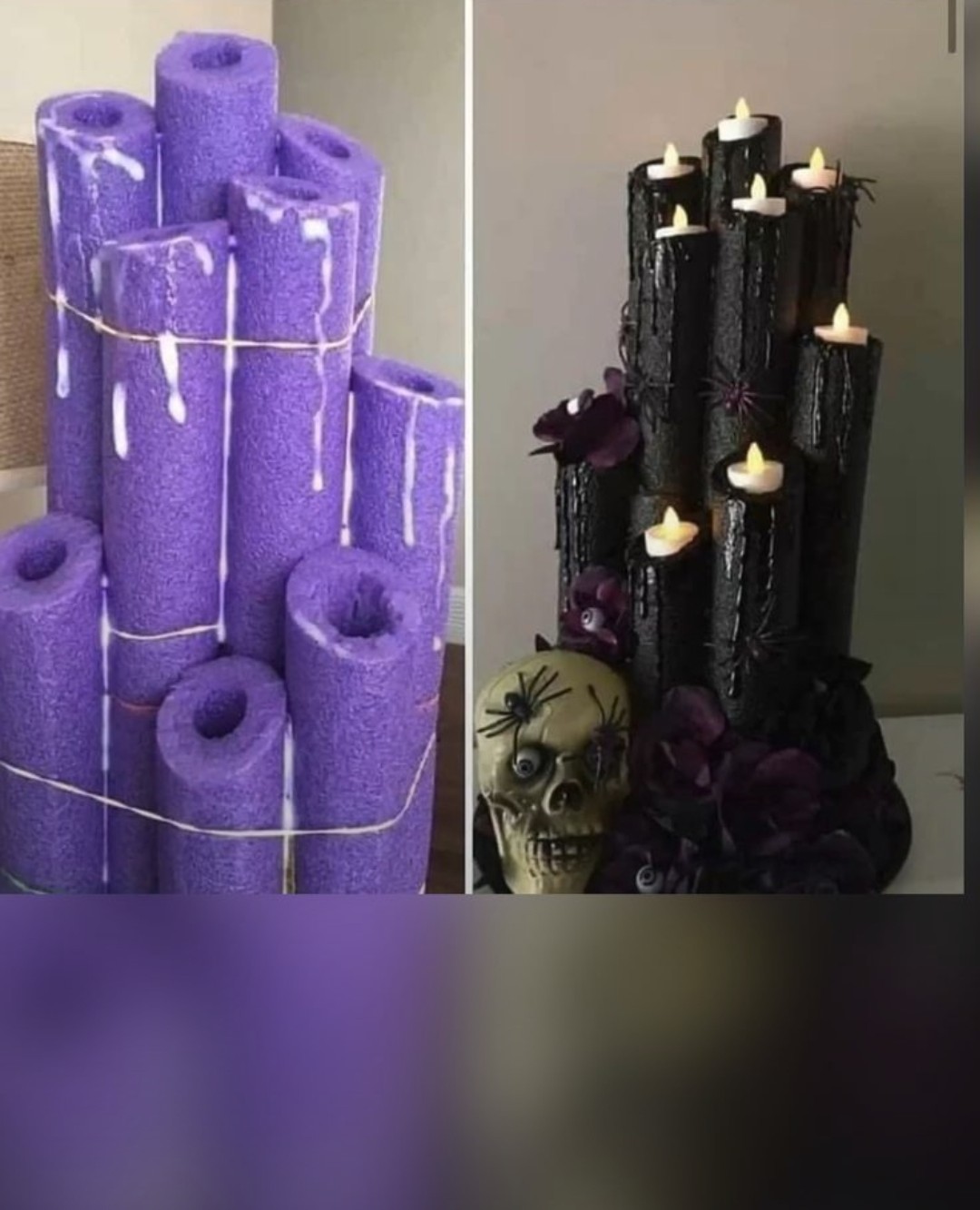 Pool noodle candles